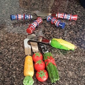 Set of 8 whimsical appetizer spreaders.